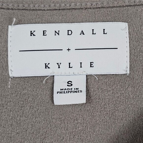 Faux Suede Gray Brown Baby Doll Preppy Party Mini Dress Small Kendall + Kylie  S - Picture 8 of 11